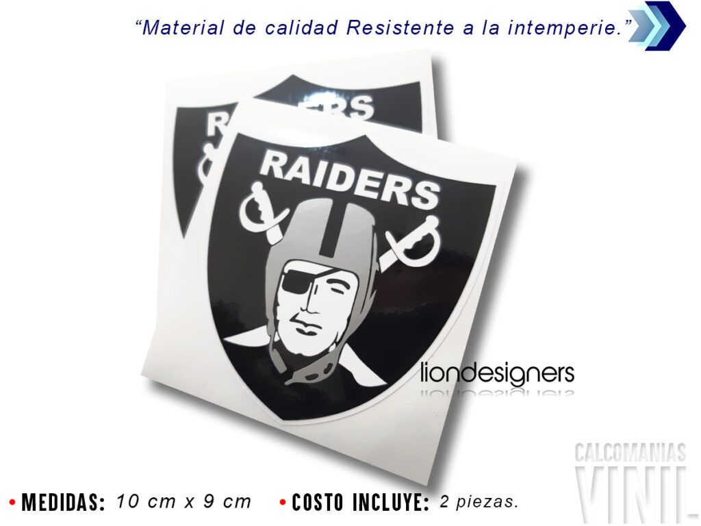 Raiders Calcomanias Incluye Piezas Mextikers