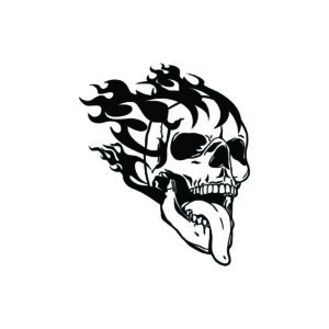 Calavera Flamas Calcomanias