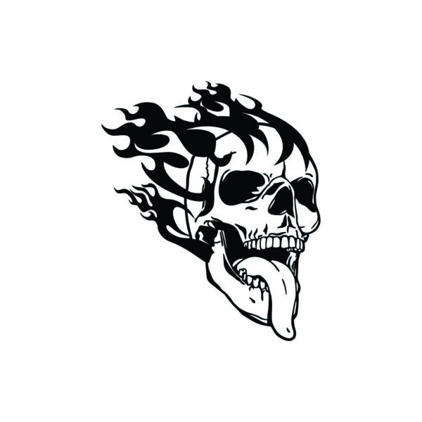 Calavera Flamas Calcomanias