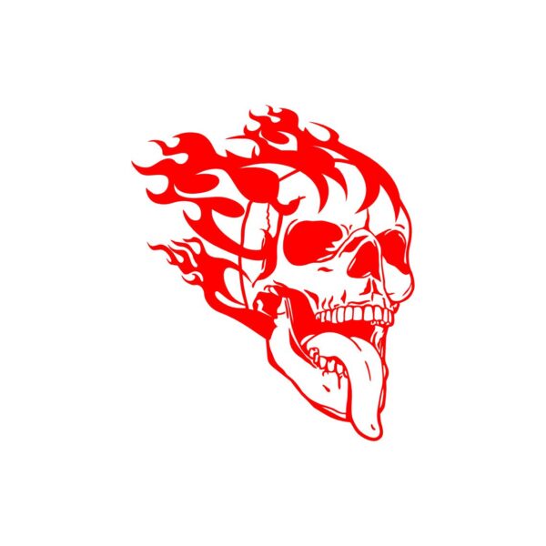 Calavera Flamas Calcomanias - Imagen 2