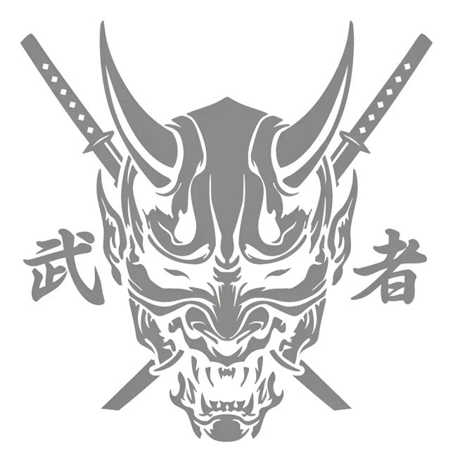 Calcomania Diablo Guerrero Japon - Imagen 2