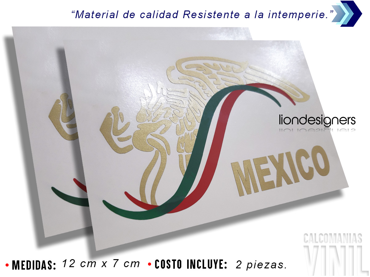 Calcomanias Águila Bandera México 2 Piezas