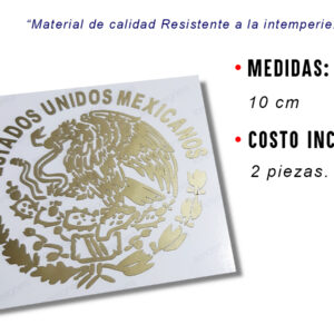 Calcomanias Escudo México 2 Piezas 10 Cm
