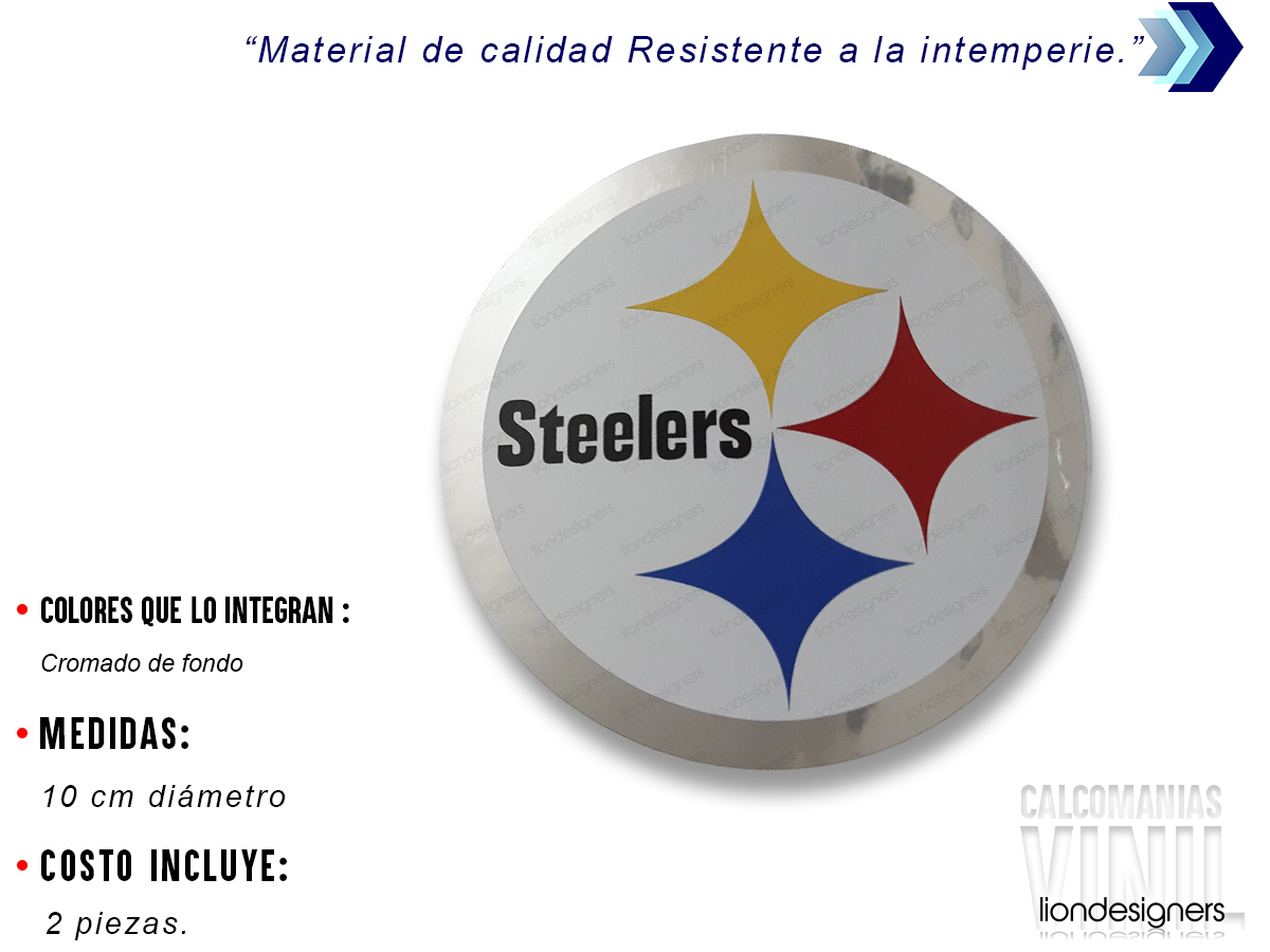 Calcomanias Adheribles Steelers 2 Piezas