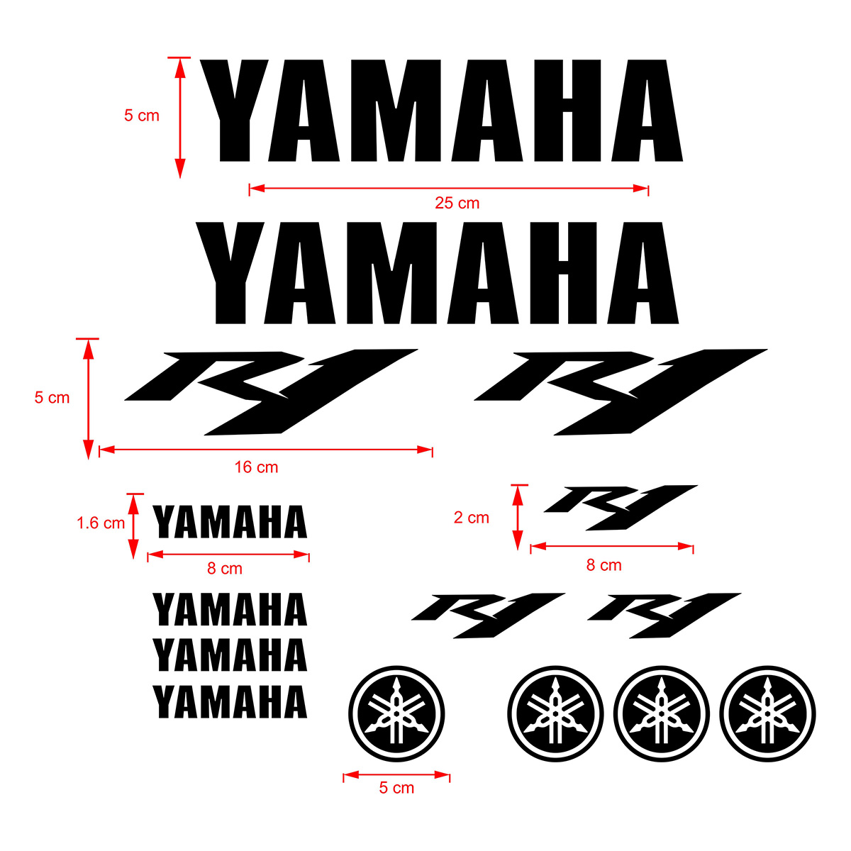 Calcomanias Compatibles Yamaha R1 Incluye 15 Piezas