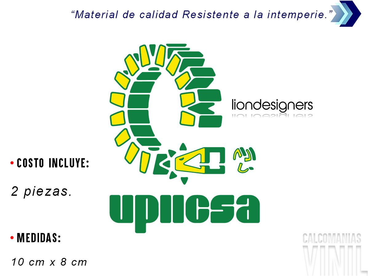 Upiicsa Calcomanias Adheribles 2 piezas