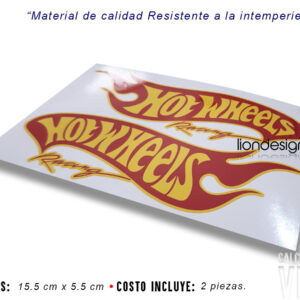 Hotwheels Racing Calcomanias 2 Piezas