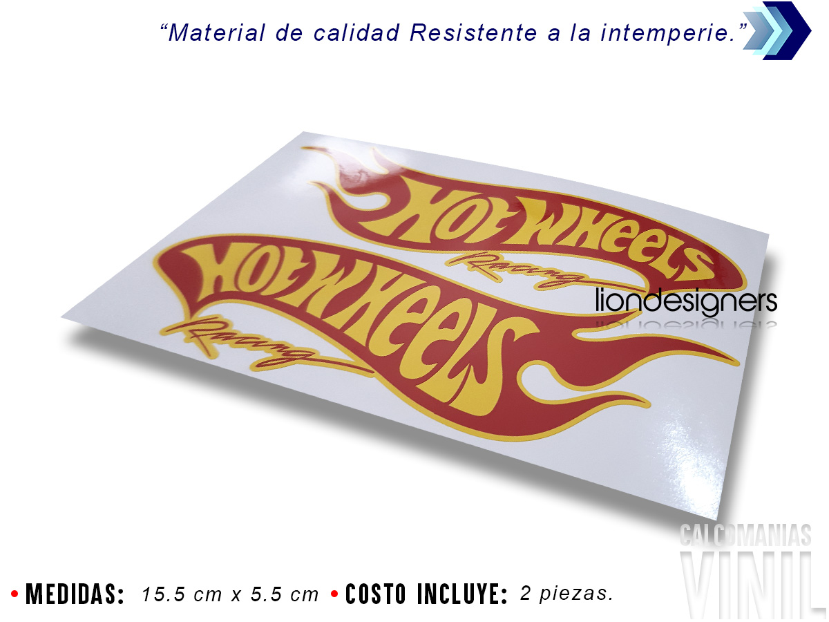 Hotwheels Racing Calcomanias 2 Piezas