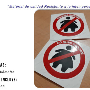 No Subo Gordas Calcomanias 2 Piezas